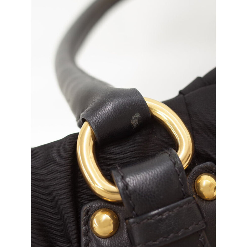 Prada Tessuto Nylon Jacquard Logo Tote Shoulder Bag Nero Black - Picture 7 of 9